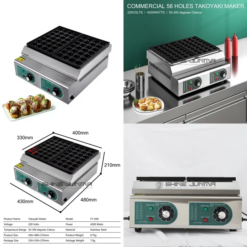 220V Non-Stick Commercial Big Size Takoyaki Machine Octopus Fish Ball Griddle Electric Takoyaki Machine
220V Non-Stick Commercial Big Size Takoyaki Machine Octopus Fish Ball Griddle Electric Takoyaki Machine