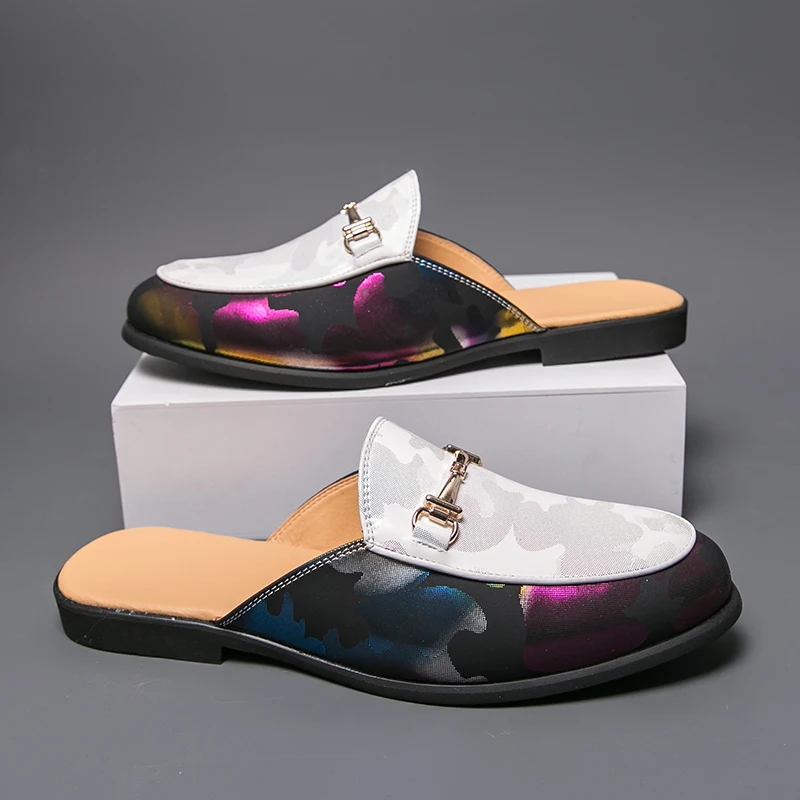 Мужские летние дышащие сандалии, разноцветные кожаные мюли без задника, слипоны, модные удобные полутапочки для мужчин на каждый день
Мужские летние дышащие сандалии, разноцветные кожаные мюли без задника, слипоны, модные удобные полутапочки для мужчин на каждый день