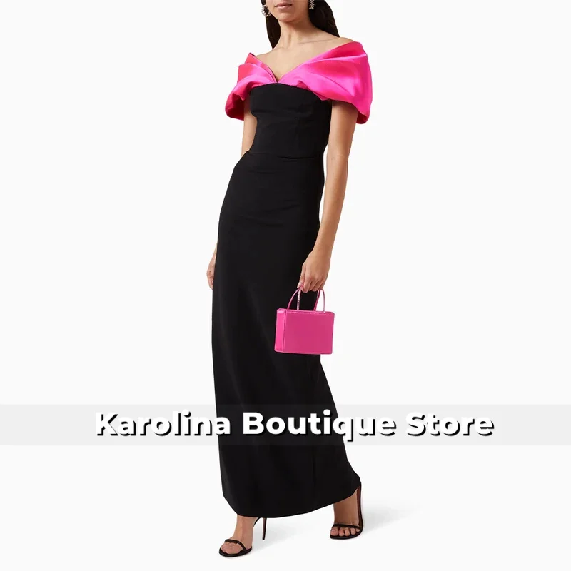 Elegant Wedding Guest Dresses for Women 2025 Hot Pink Black Column Formal Gowns Midi Off the Shoulder Ankle Length Party Dress
Elegant Wedding Guest Dresses for Women 2025 Hot Pink Black Column Formal Gowns Midi Off the Shoulder Ankle Length Party Dress