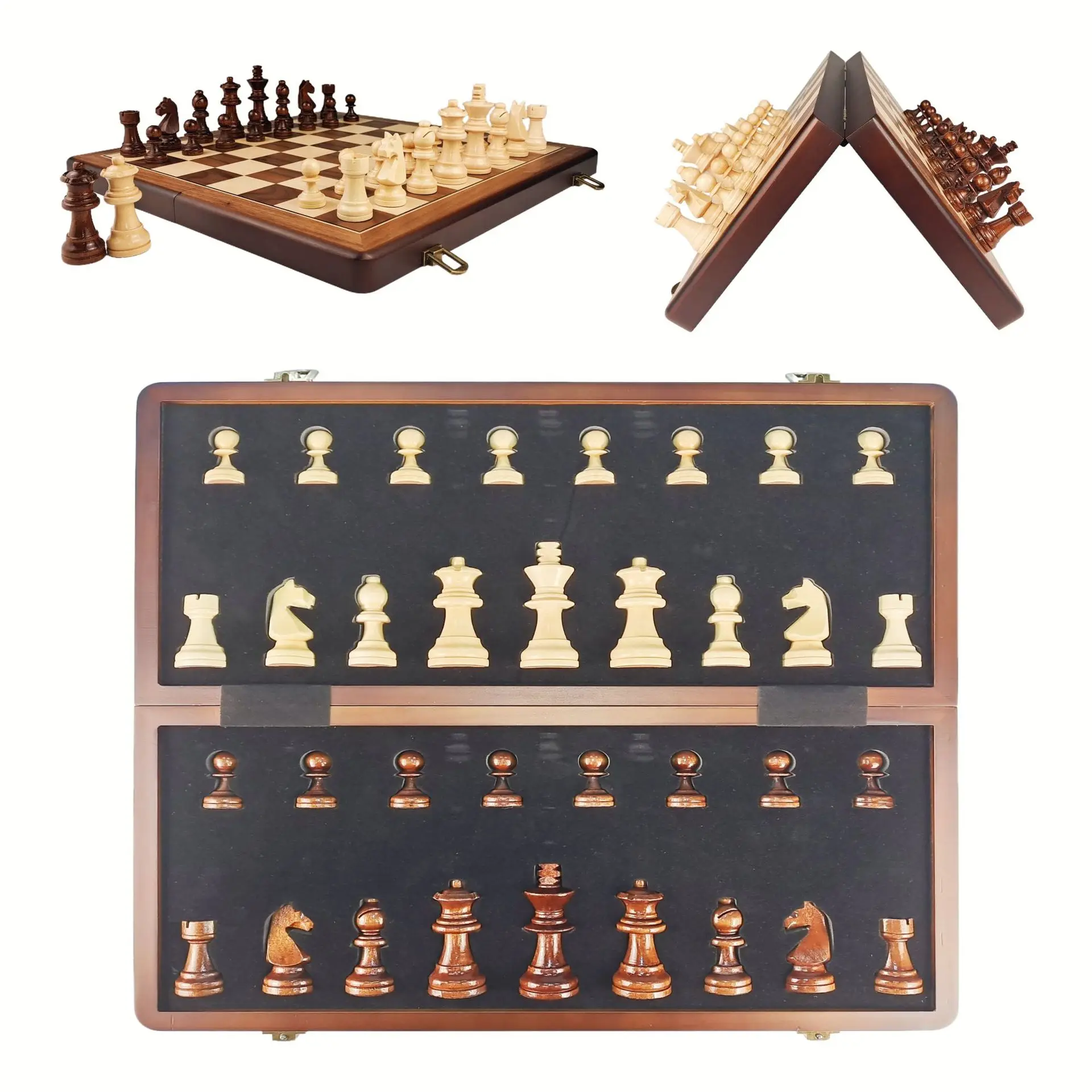 High-end chess game adult children student competition magnetic folding puzzle wooden chessboard wooden chess
High-end chess game adult children student competition magnetic folding puzzle wooden chessboard wooden chess