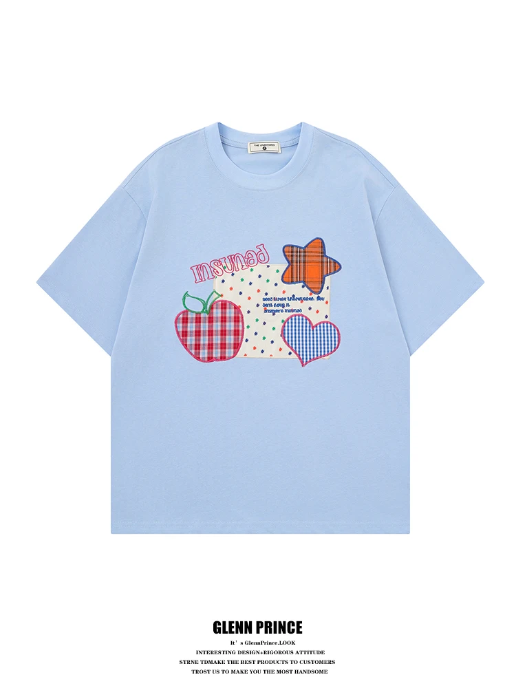 Korean Style Short Sleeve T-Shirt Men's Summer Fashion Brand Tee Star Polka Dot Patch Embroidery Breathable Cotton Casual Tee
Korean Style Short Sleeve T-Shirt Men's Summer Fashion Brand Tee Star Polka Dot Patch Embroidery Breathable Cotton Casual Tee