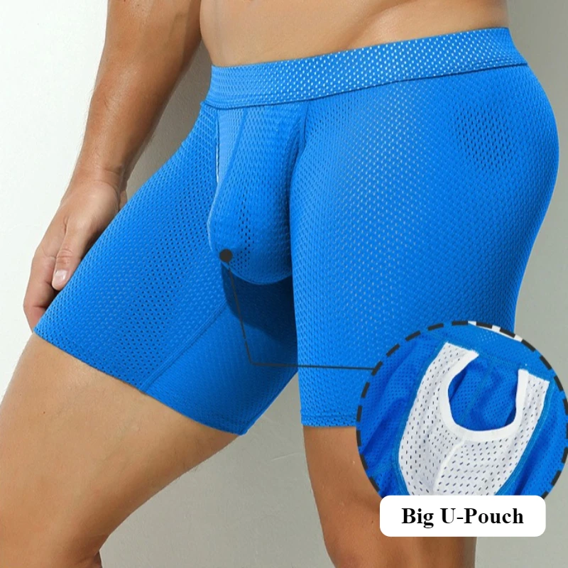 Men's Sporty Breathable U-Pouch Sexy Long Boxers Low Rise Mesh Panties Summer Cooling Quick Dry Underwear Erotic Casual Bottoms
Men's Sporty Breathable U-Pouch Sexy Long Boxers Low Rise Mesh Panties Summer Cooling Quick Dry Underwear Erotic Casual Bottoms