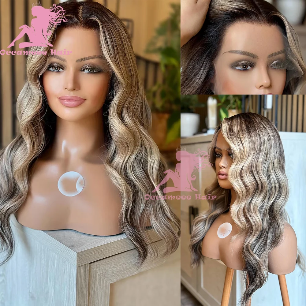 Highlight Human Hair Lace Frontal Wig Natural Wave Brazilian Human Hair Full Lace Wigs Woman Dark Brown Mix Blonde Transparent L
Highlight Human Hair Lace Frontal Wig Natural Wave Brazilian Human Hair Full Lace Wigs Woman Dark Brown Mix Blonde Transparent L