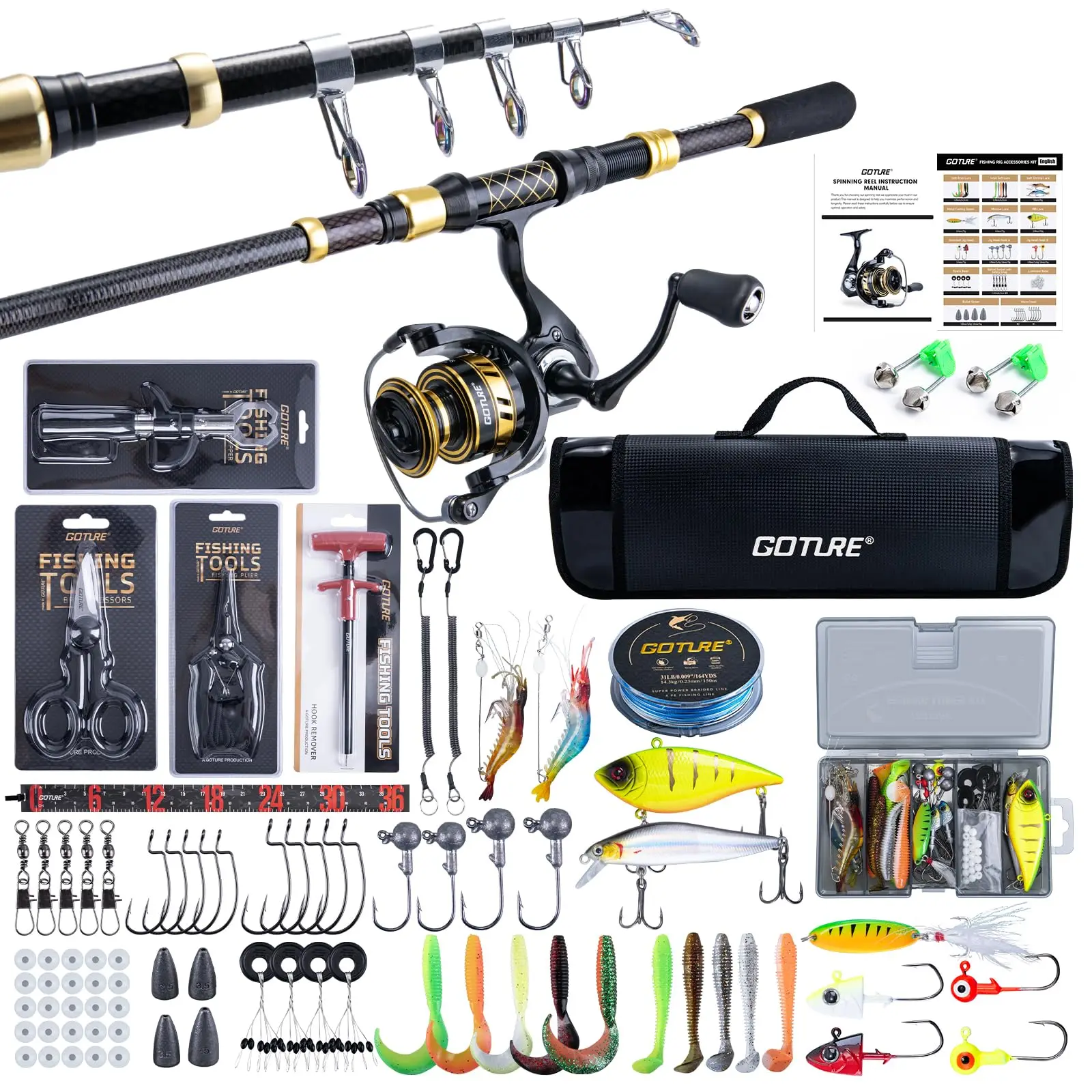 Goture 1.8-3m Carbon Fiber Fishing Rods and Reel Combo Lightweight Telescopic Fishing Pole Spinning Reel Kit Max Resistance
Goture 1.8-3m Carbon Fiber Fishing Rods and Reel Combo Lightweight Telescopic Fishing Pole Spinning Reel Kit Max Resistance