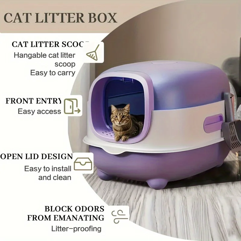 Extra Large Enclosed Cat Litter Box with Drawer Design - Anti-Odor And Anti-Splash, Easy to Clean, Portable for Indoor/Outdoor Use, Safe And Comfortable Environment for Cats, Great Holiday Gift for Pet Owners, Comes with Cat Litter Shovel
Extra Large Enclosed Cat Litter Box with Drawer Design - Anti-Odor And Anti-Splash, Easy to Clean, Portable for Indoor/Outdoor Use, Safe And Comfortable Environment for Cats, Great Holiday Gift for Pet Owners, Comes with Cat Litter Shovel