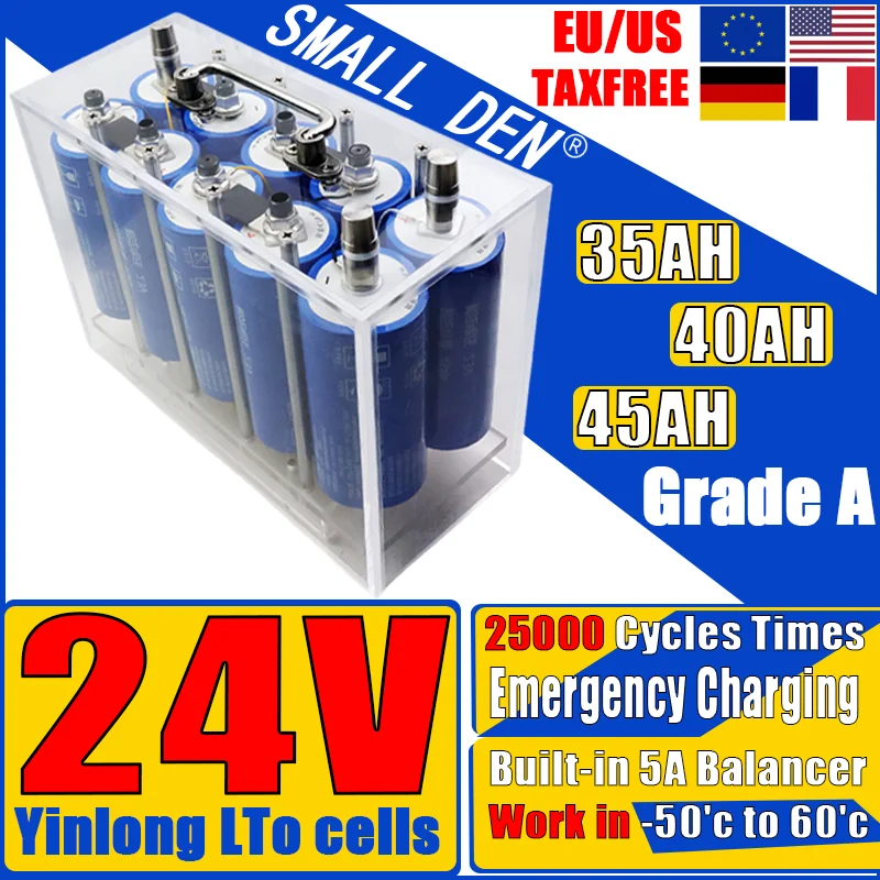 Yinlong 24 В 35 Ач 45 Ач 40 Ач литиевый титанатный аккумулятор LTO 66160 10C Высокая мощность BMS RV автомобильная аудио аккумуляторная батарея без налога
Yinlong 24 В 35 Ач 45 Ач 40 Ач литиевый титанатный аккумулятор LTO 66160 10C Высокая мощность BMS RV автомобильная аудио аккумуляторная батарея без налога