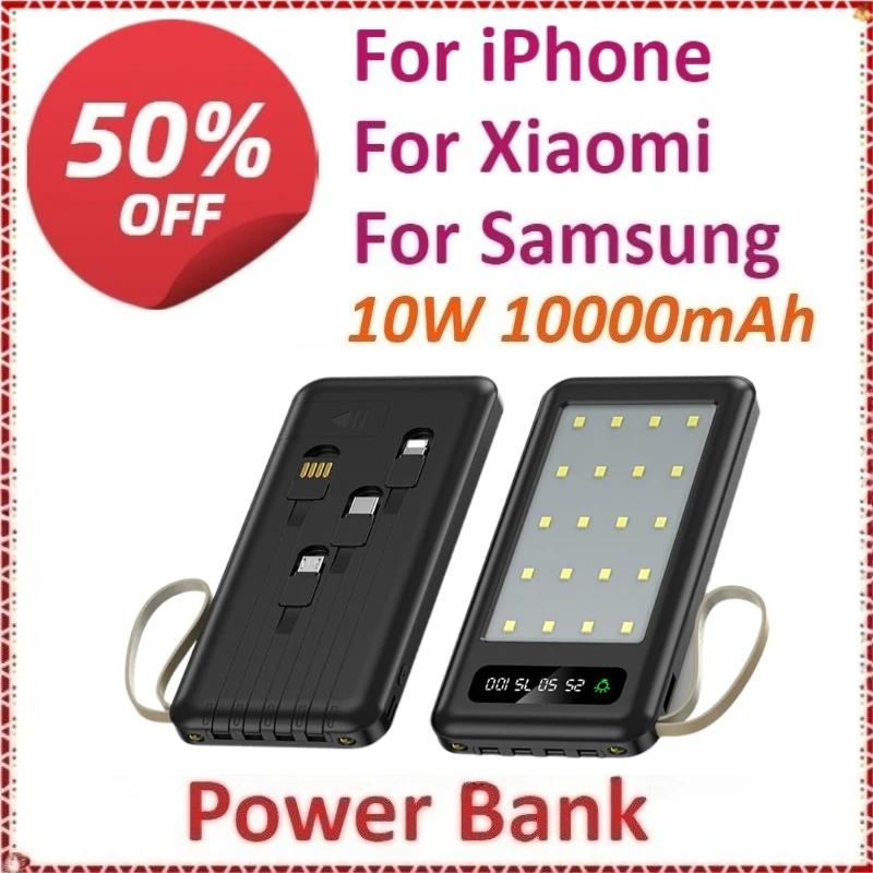 10W 10000mAh Portable illuminating Power Bank Fast Charging For iPhone For Xiaomi For Samsung With Type C/Lightning/Micro USB
10W 10000mAh Portable illuminating Power Bank Fast Charging For iPhone For Xiaomi For Samsung With Type C/Lightning/Micro USB