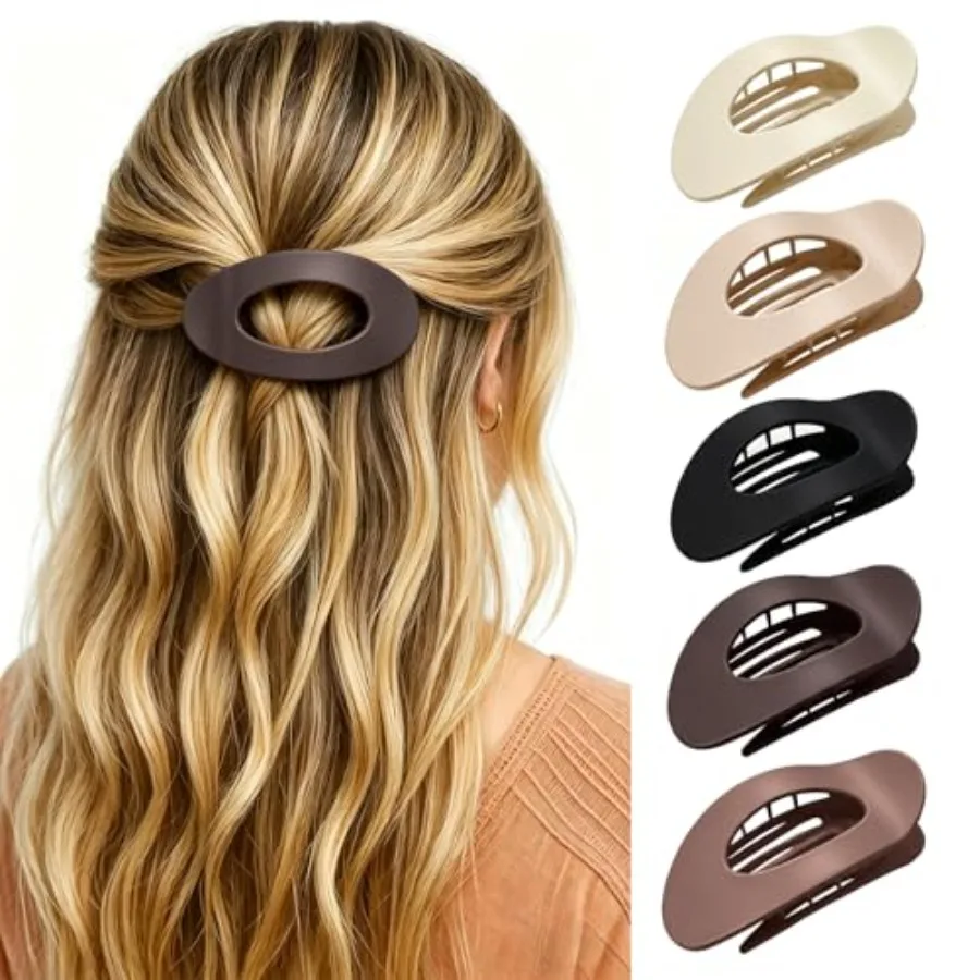 Flat Hair Clips 5 Pack - Matte Flat Hair Claw Clips for Women Girls, Non-Slip Strong Hold Hair Accessories for All Hair Types,
Flat Hair Clips 5 Pack - Matte Flat Hair Claw Clips for Women Girls, Non-Slip Strong Hold Hair Accessories for All Hair Types,