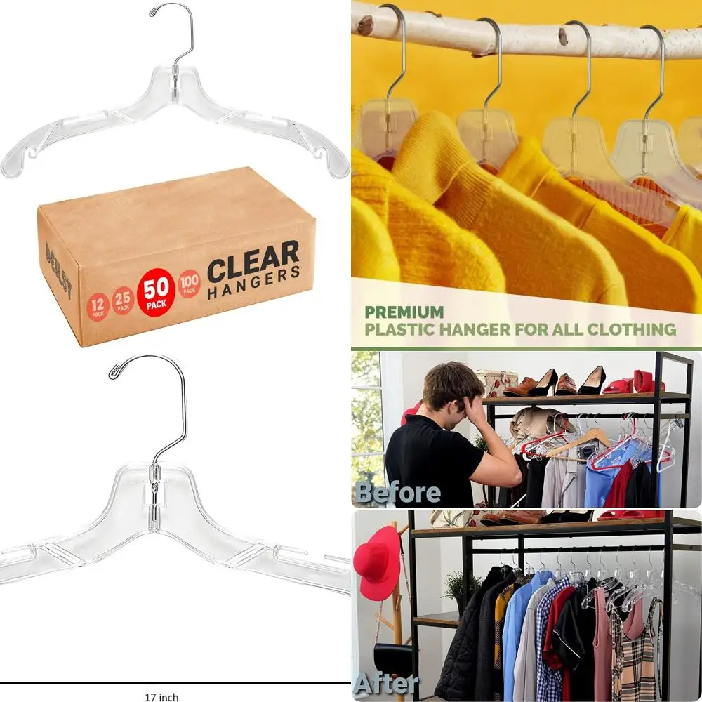 Прочные пластиковые вешалки для гардероба, 50 упаковок, универсальные для одежды и розничного использования.
Прочные пластиковые вешалки для гардероба, 50 упаковок, универсальные для одежды и розничного использования.