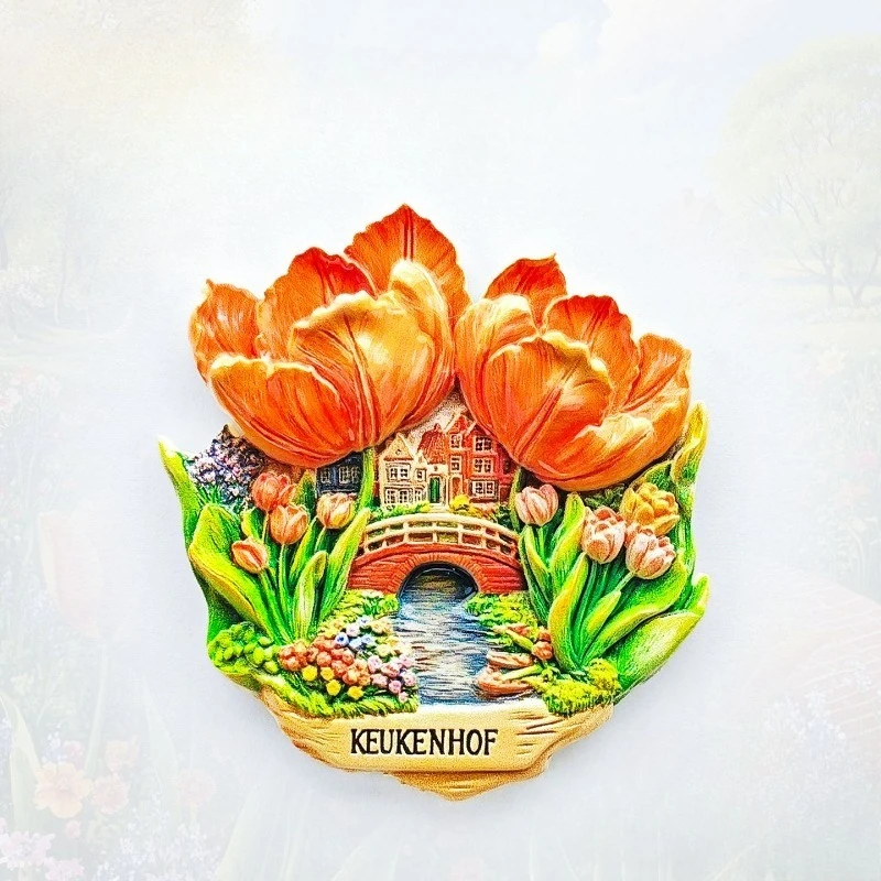 Keukenhof Tulip Fridge Magnet - Picturesque 3D Bridge & Flower Souvenir Unique Dutch Spring Gift for Travel & Garden Decor
Keukenhof Tulip Fridge Magnet - Picturesque 3D Bridge & Flower Souvenir Unique Dutch Spring Gift for Travel & Garden Decor