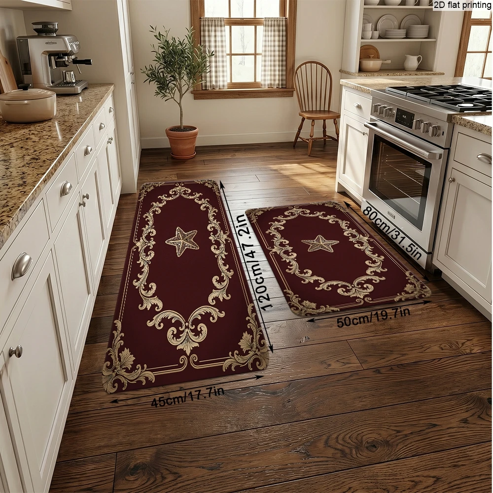 2D Flat Printed Retro European-Style Patterned Small Carpet, Non-Slip Mat for Kitchen and Entryway, Multi-Size Home Decor Mat for Living Room and Bedroom, Light Luxury Style, Stain-Resistant Entrance Door Mat
2D Flat Printed Retro European-Style Patterned Small Carpet, Non-Slip Mat for Kitchen and Entryway, Multi-Size Home Decor Mat for Living Room and Bedroom, Light Luxury Style, Stain-Resistant Entrance Door Mat