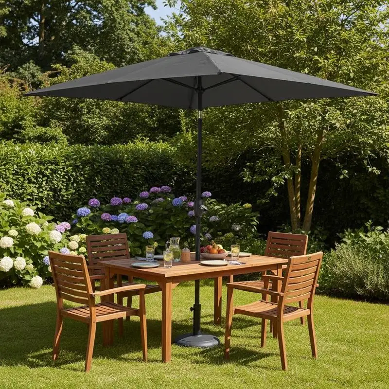 2 x 3(m) Garden Parasol Umbrella, Rectangular Outdoor Market Umbrella Sun Shade with Crank & Push Button Tilt, 6 Ribs, Aluminium Pole, Dark Grey
2 x 3(m) Garden Parasol Umbrella, Rectangular Outdoor Market Umbrella Sun Shade with Crank & Push Button Tilt, 6 Ribs, Aluminium Pole, Dark Grey