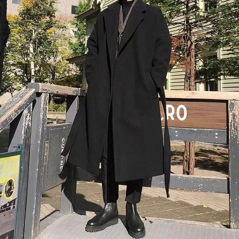 Heavyweight Men's Wool Coat Autumn/Winter Black Loose Fitting Warm Trench Style
Heavyweight Men's Wool Coat Autumn/Winter Black Loose Fitting Warm Trench Style