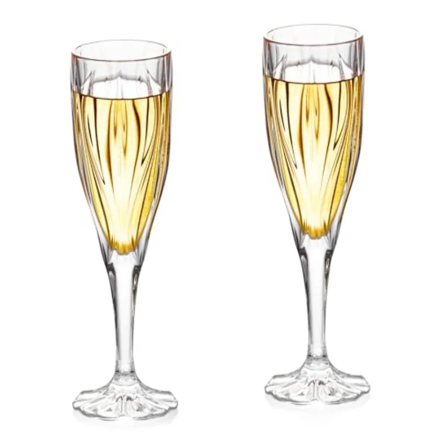 Champagne Flutes Crystal Champagne Glasses Set of 2 6.3oz Elegant Glass Champagne Flutes with Long Stem Clear Sparkling Champag
Champagne Flutes Crystal Champagne Glasses Set of 2 6.3oz Elegant Glass Champagne Flutes with Long Stem Clear Sparkling Champag