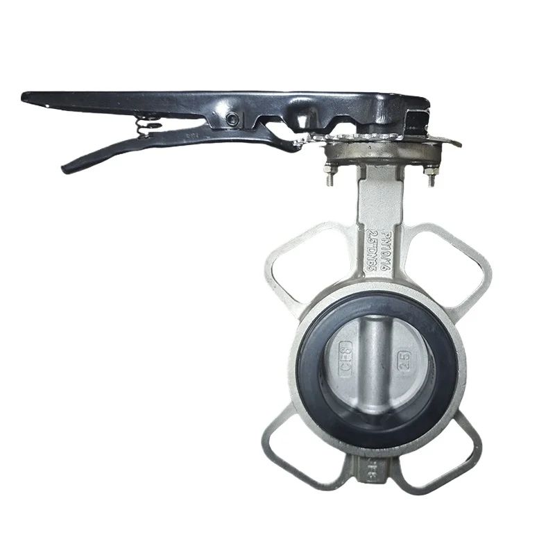 1 turbine soft seal rubber butterfly valve D71X-10P stainless steel material handle clamp type industrial butterfly valve
1 turbine soft seal rubber butterfly valve D71X-10P stainless steel material handle clamp type industrial butterfly valve