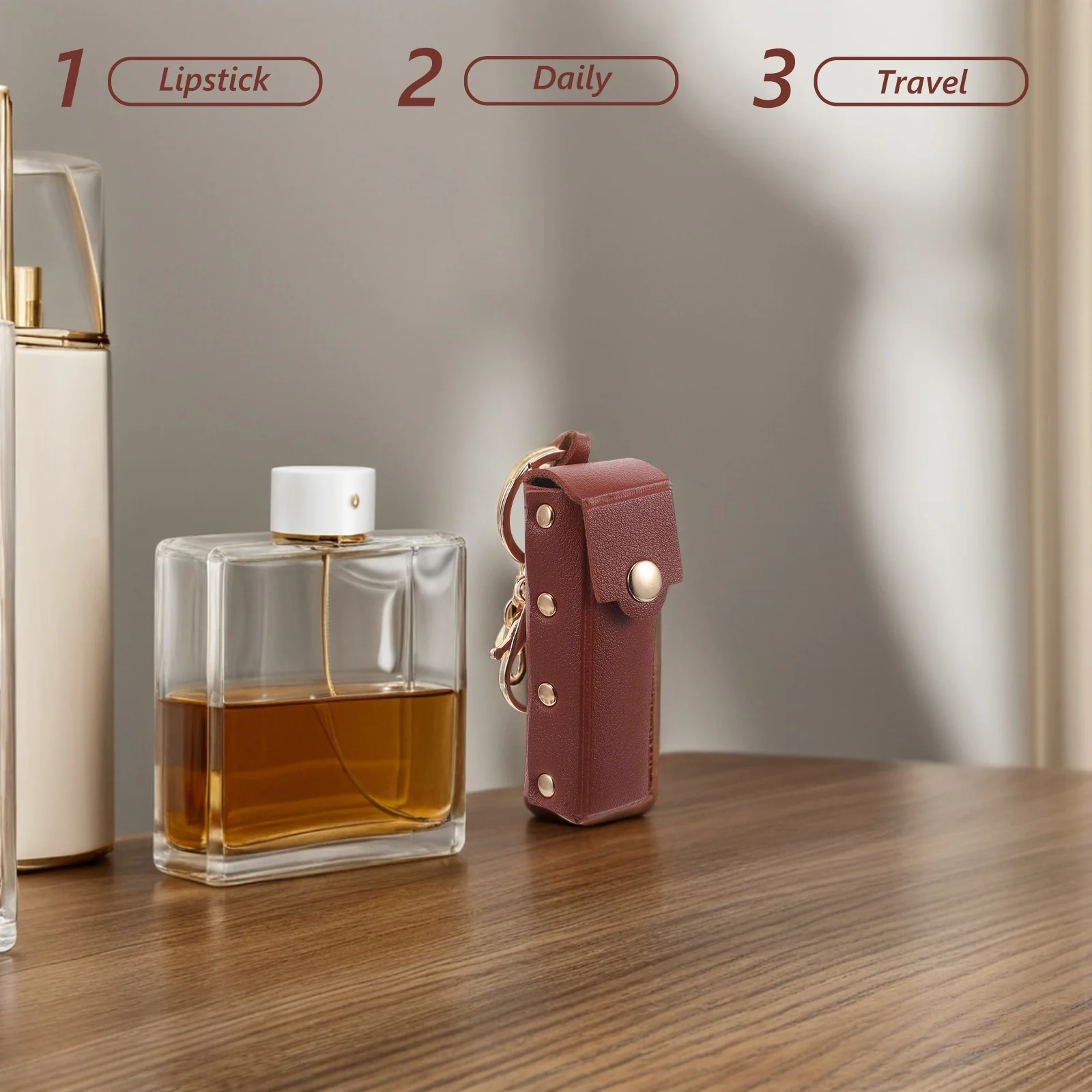 Lipstick Holder Keychain Portable PU Case for Travel Lip Gloss Storage Compact Protective Sleeve Key Ring
Lipstick Holder Keychain Portable PU Case for Travel Lip Gloss Storage Compact Protective Sleeve Key Ring