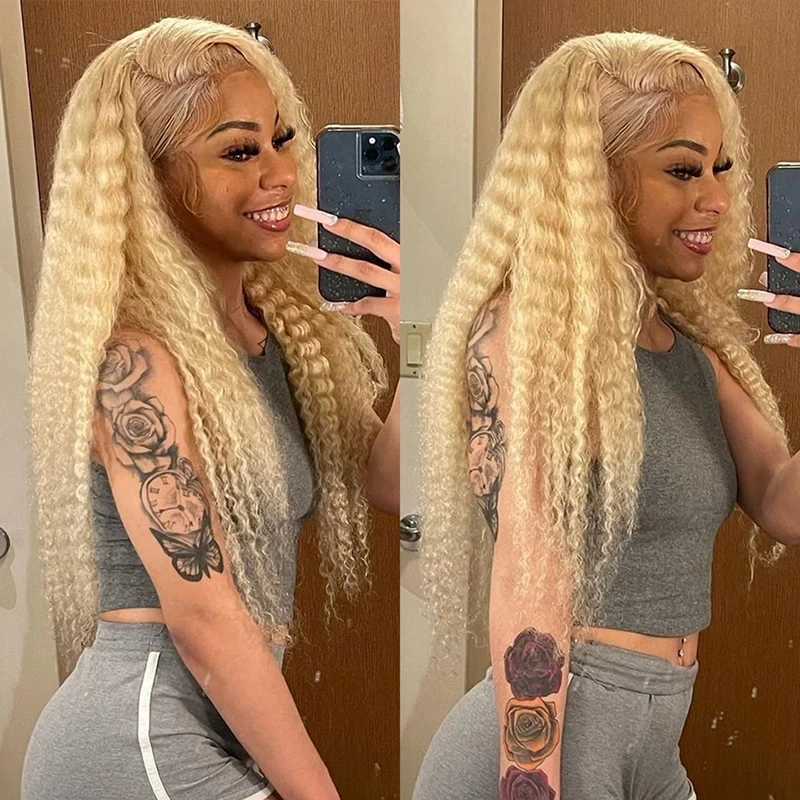 30 Inch 613 Curly Human Hair 13x4 HD Lace Front Wig Deep Wave Transparent Honey Blonde Lace Frontal Wigs for Women Pre Plucked
30 Inch 613 Curly Human Hair 13x4 HD Lace Front Wig Deep Wave Transparent Honey Blonde Lace Frontal Wigs for Women Pre Plucked