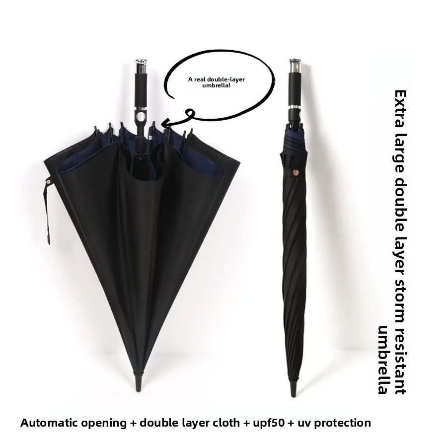Two-level Large Umbrella Long Handle Golf Umbrella Male Automatic Wind Strong Rainstorm Business Straight Rod Umbrella Umbrella
Two-level Large Umbrella Long Handle Golf Umbrella Male Automatic Wind Strong Rainstorm Business Straight Rod Umbrella Umbrella