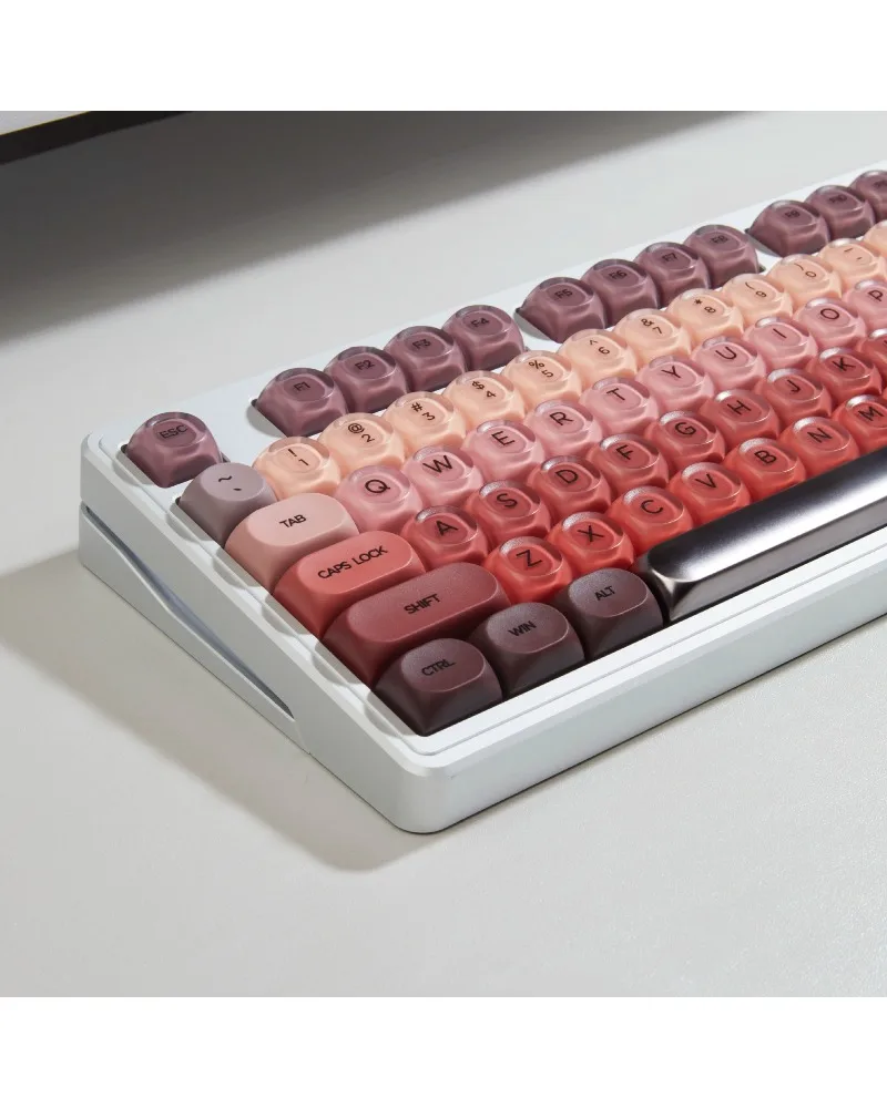 Keycap HOA height small full set of spot lipstick 130 key two-color half-matte UV printing
Keycap HOA height small full set of spot lipstick 130 key two-color half-matte UV printing