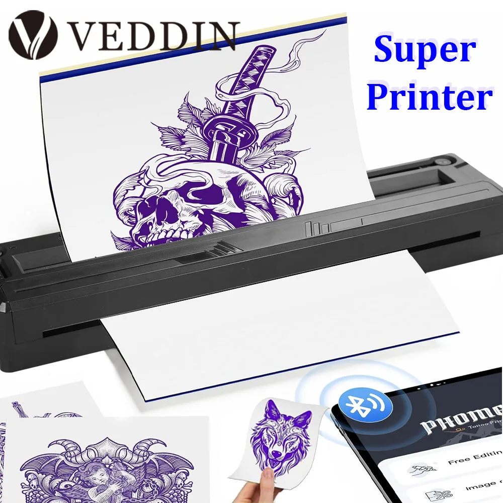 Портативный принтер, машина для переноса татуировок, термопринтер, беспроводной Bluetooth, машина для переноса шаблонов, трафарет для татуировки, поставка инструментов 
Портативный принтер, машина для переноса татуировок, термопринтер, беспроводной Bluetooth, машина для переноса шаблонов, трафарет для татуировки, поставка инструментов