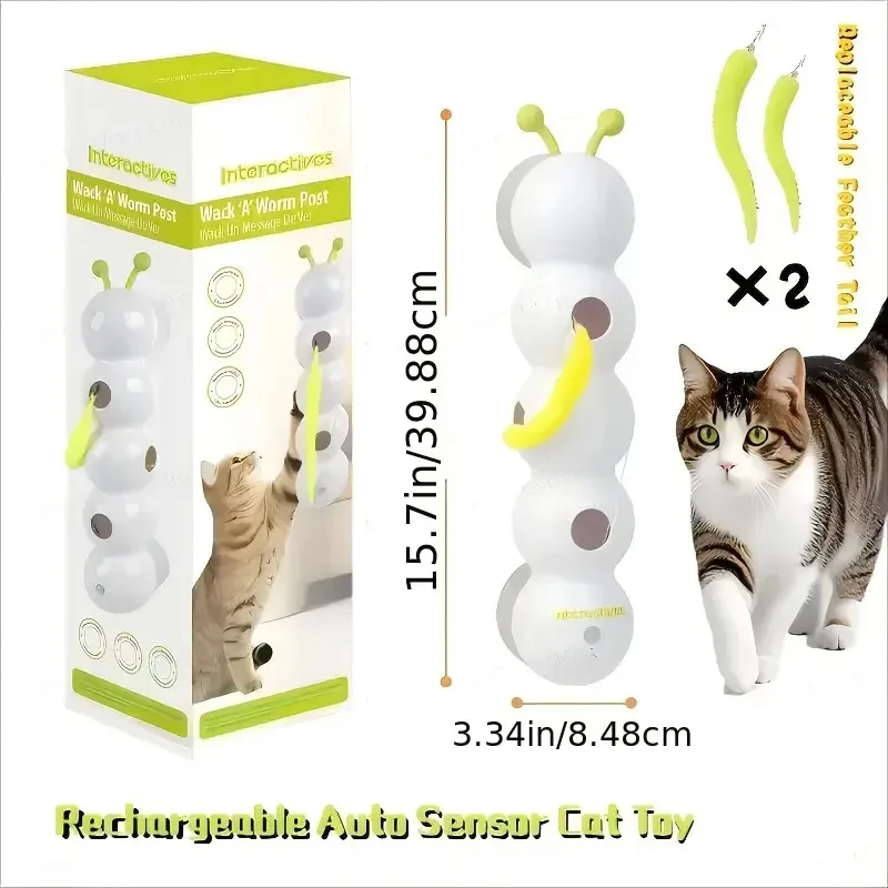 Автоматическая интерактивная игрушка для кошек с датчиком, USB-перезаряжаемая, снимает скуку и способствует физической активности для всех пород кошек
Автоматическая интерактивная игрушка для кошек с датчиком, USB-перезаряжаемая, снимает скуку и способствует физической активности для всех пород кошек