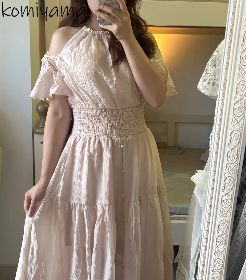 Halter Woman 2025 Dress Off Shoulder Flare Sleeve Vestidos Tunic Dresses Japan High Waist Robe Summer New Ropa De Mujer 
Halter Woman 2025 Dress Off Shoulder Flare Sleeve Vestidos Tunic Dresses Japan High Waist Robe Summer New Ropa De Mujer