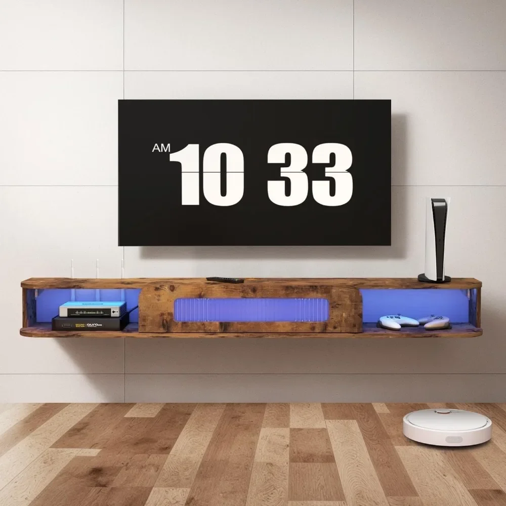 Wall TV Stand with LED Lights, 67'' Walls Mounted TVs Cabinets with Glass Door and 2 Cabinets, Wall TV Stand
Wall TV Stand with LED Lights, 67'' Walls Mounted TVs Cabinets with Glass Door and 2 Cabinets, Wall TV Stand