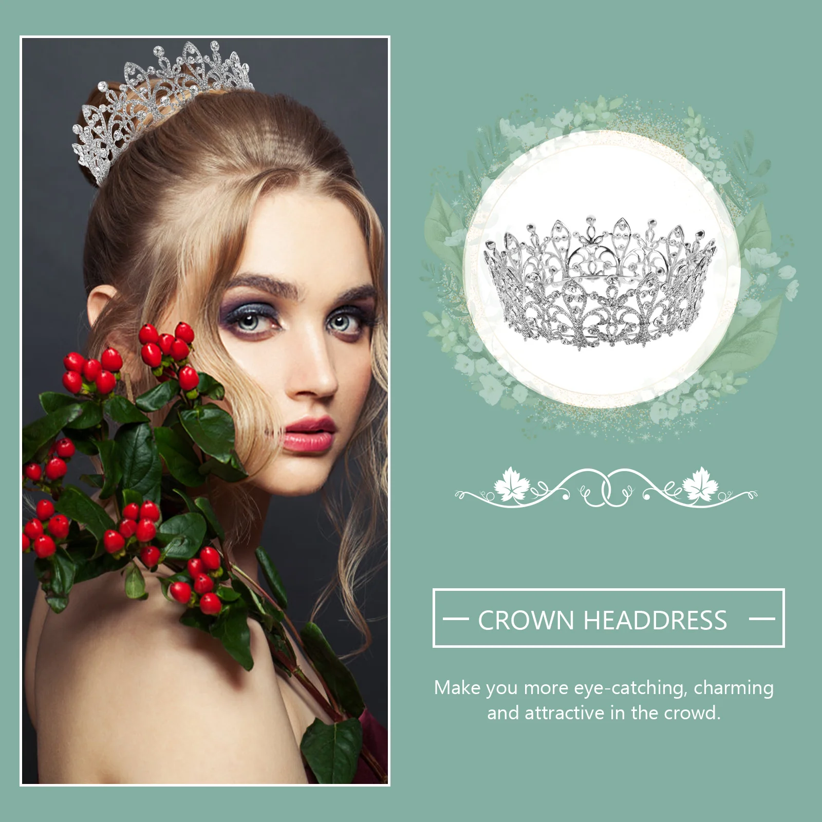Crown Full Round Bridal Jewelry Crowns Princess for Women Bride Hair Accessories Headpiece 
Crown Full Round Bridal Jewelry Crowns Princess for Women Bride Hair Accessories Headpiece