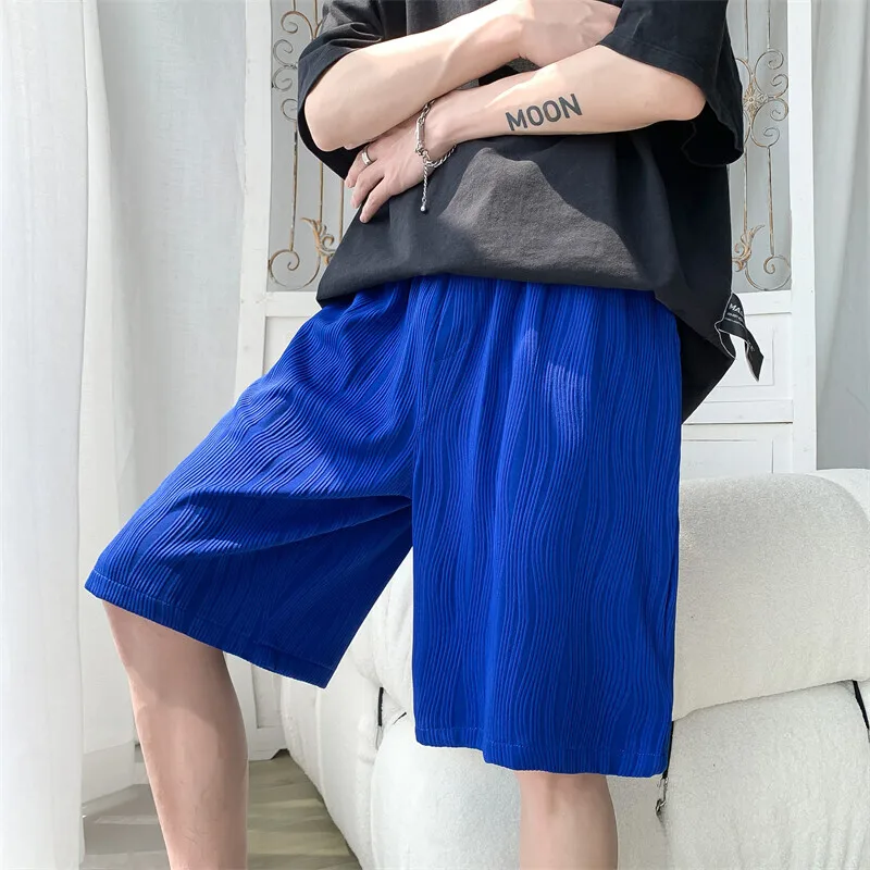 Summer Shorts Men Fashion Blue Ice Silk Shorts Men Streetwear Hip-hop Loose Pleated Shorts Mens Beach Shorts Plus Size 4XL
Summer Shorts Men Fashion Blue Ice Silk Shorts Men Streetwear Hip-hop Loose Pleated Shorts Mens Beach Shorts Plus Size 4XL