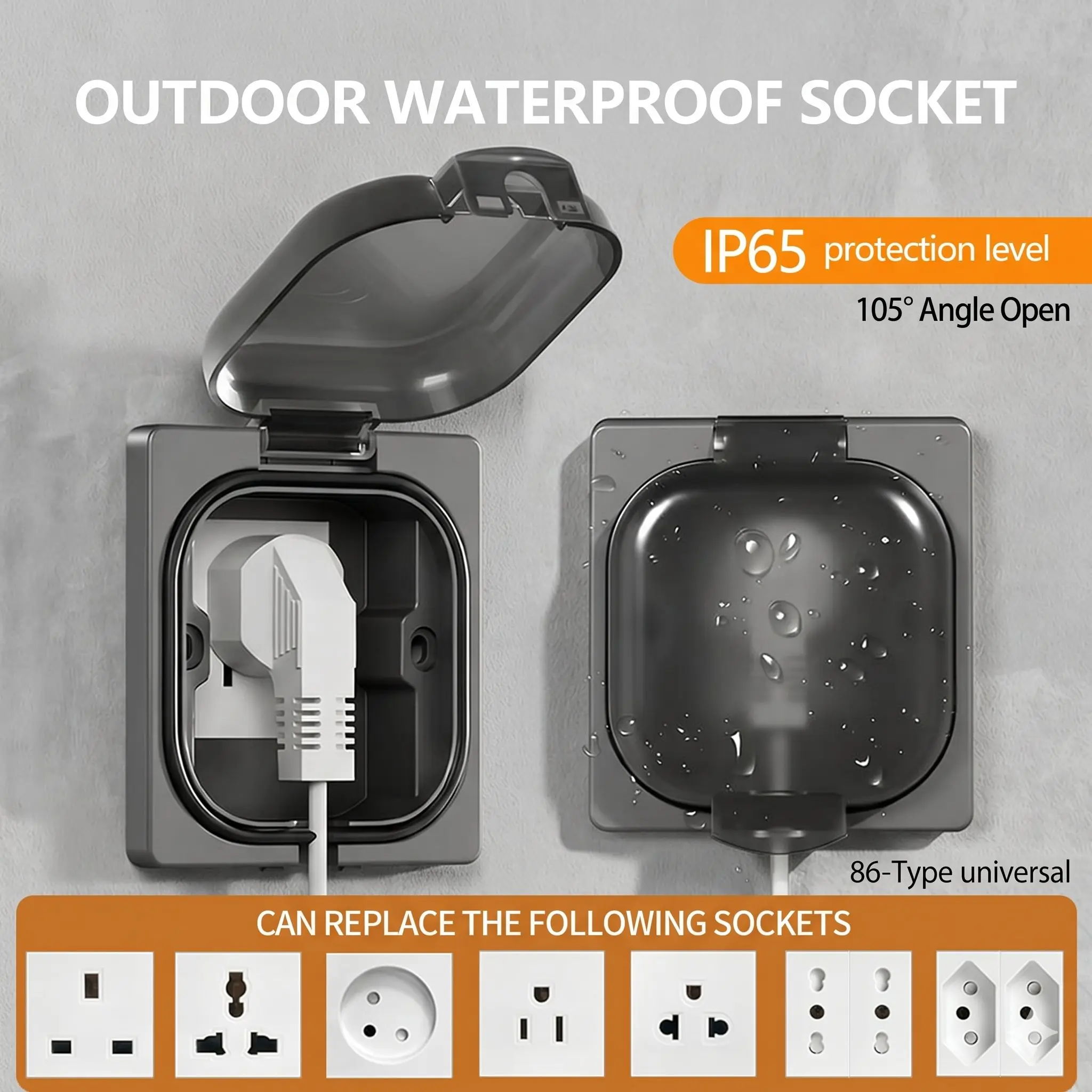 IP65 Waterproof Outdoor Socket 16A 250V Wall Plate US Thai Receptacle Bathroom Kitchen Weatherproof Electrical Outlet
IP65 Waterproof Outdoor Socket 16A 250V Wall Plate US Thai Receptacle Bathroom Kitchen Weatherproof Electrical Outlet