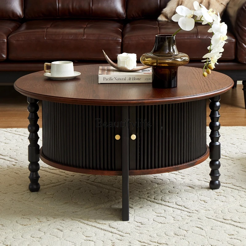 French retro solid wood round tea table medium antique small apartment living room
French retro solid wood round tea table medium antique small apartment living room