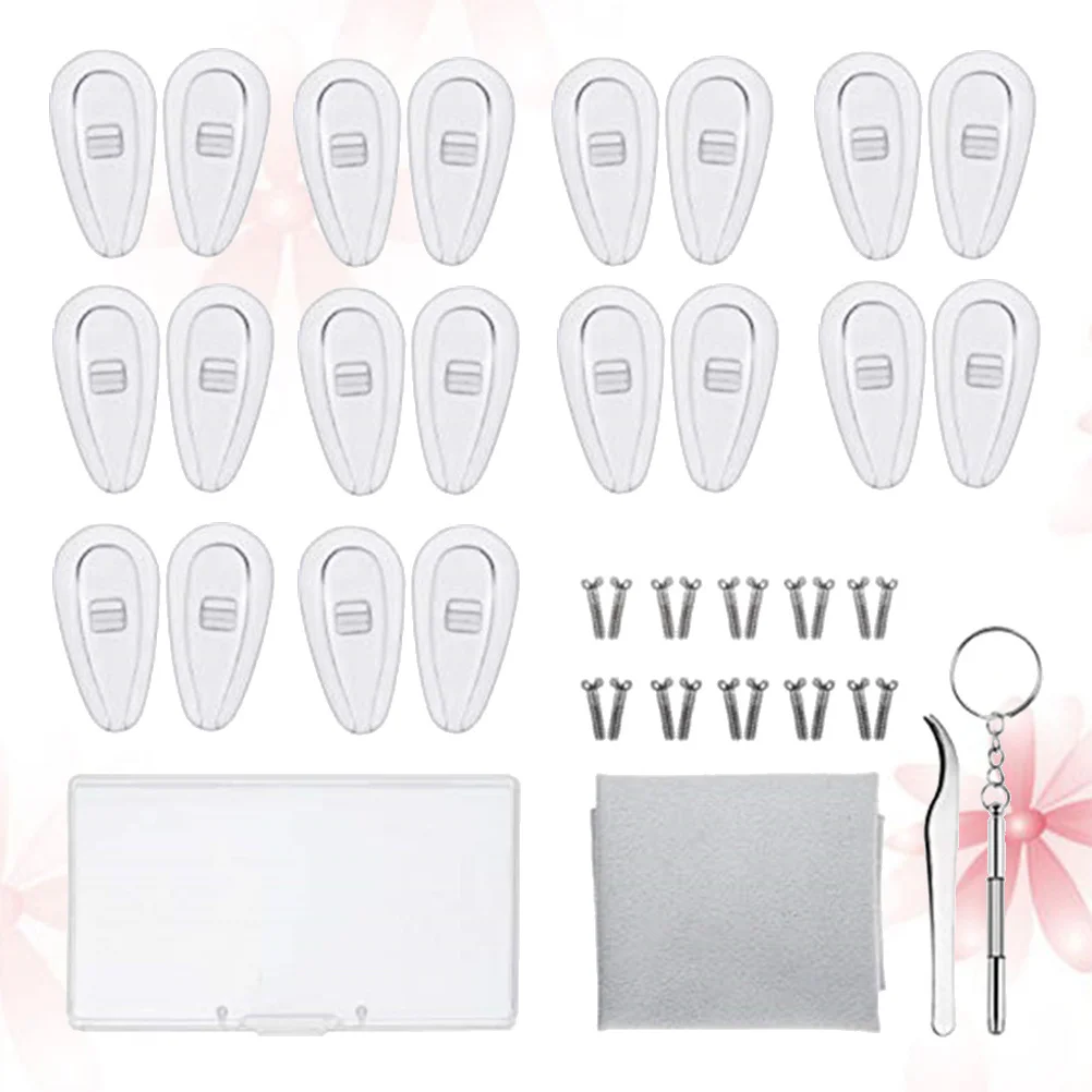 Silicone Airbag Nose Pad 15Mm For Glasses Repair Tool Kit Stainless Steel Screws Eyewear Accessories Lens Cloth Storage
Silicone Airbag Nose Pad 15Mm For Glasses Repair Tool Kit Stainless Steel Screws Eyewear Accessories Lens Cloth Storage