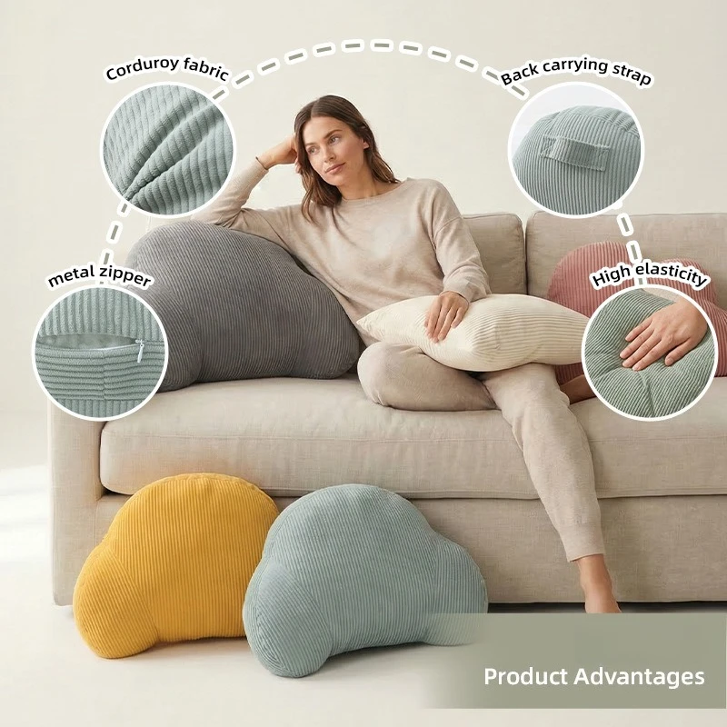 Cloud Shape Lumbar Support Pillow Corduroy Back Cushion Ergonomic Waist Pillow Soft Lumbar Pillow for Home Sofa Chair Cushion
Cloud Shape Lumbar Support Pillow Corduroy Back Cushion Ergonomic Waist Pillow Soft Lumbar Pillow for Home Sofa Chair Cushion