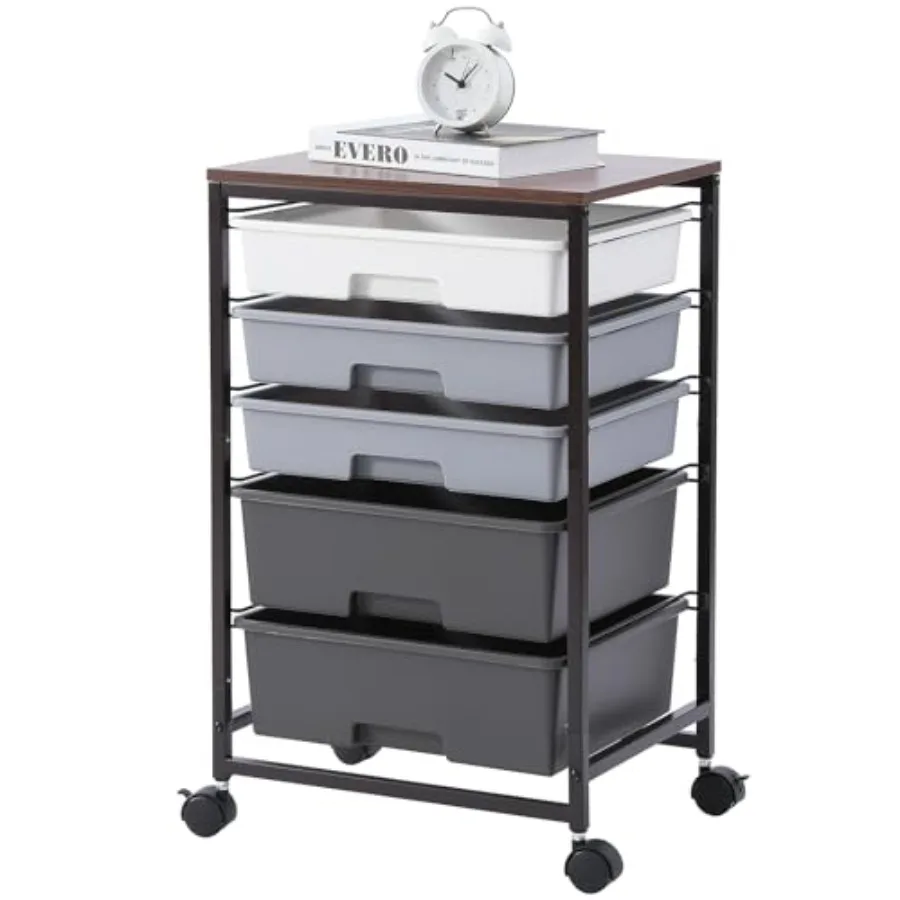 Utility Cart with 5 DrawersStorage Drawer Cart with Wooden Tabletop and Lockable Wheels Craft Storage Trolley Cart 5-Tier Rolli
Utility Cart with 5 DrawersStorage Drawer Cart with Wooden Tabletop and Lockable Wheels Craft Storage Trolley Cart 5-Tier Rolli