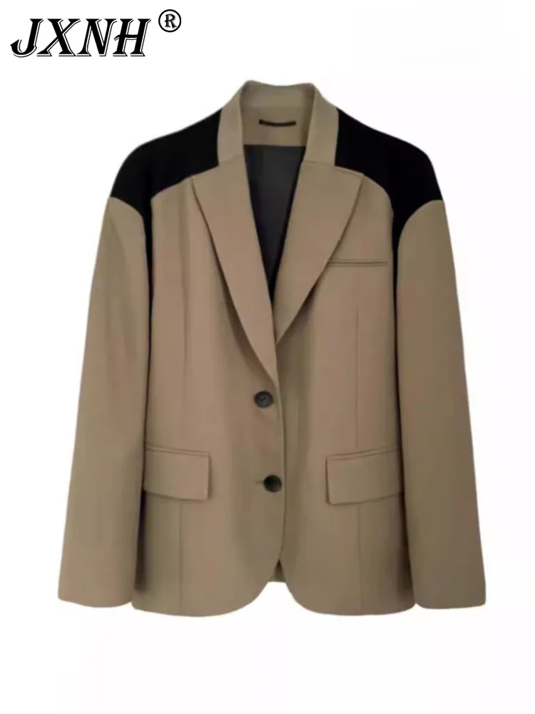 Simple Solid Color Wide Shoulder Casual Design, 2024 Spring And Autumn New Versatile Patchwork Suit Jacket
Simple Solid Color Wide Shoulder Casual Design, 2024 Spring And Autumn New Versatile Patchwork Suit Jacket