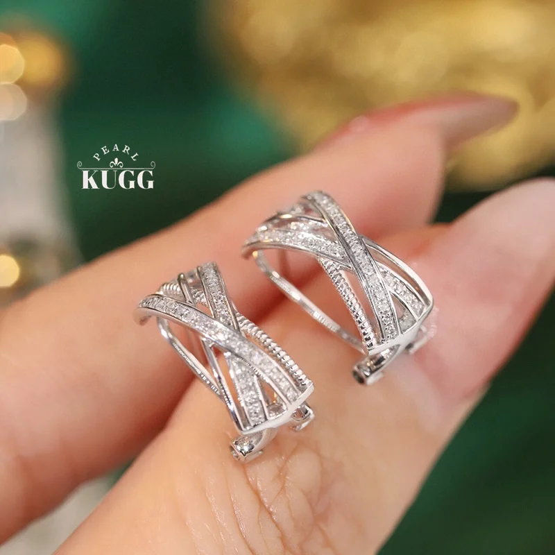 KUGG 100% 18K White Gold Earrings Elegant Cross Shape 0.20carat Real Natural Diamond Hoop Earrings Women High Wedding Jewelry
KUGG 100% 18K White Gold Earrings Elegant Cross Shape 0.20carat Real Natural Diamond Hoop Earrings Women High Wedding Jewelry