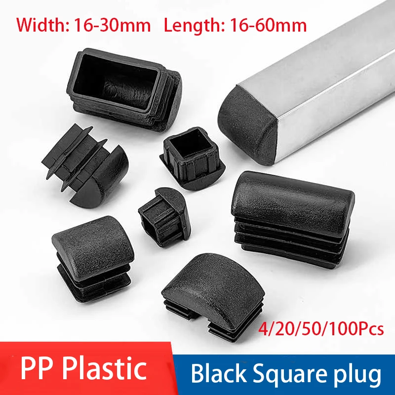 4/20/50/100Pcs Square PP Plastic Black Punched End Cap Furniture Leg Tube Insertion Plug 16*16mm-30*60mm Furniture Accessories
4/20/50/100Pcs Square PP Plastic Black Punched End Cap Furniture Leg Tube Insertion Plug 16*16mm-30*60mm Furniture Accessories