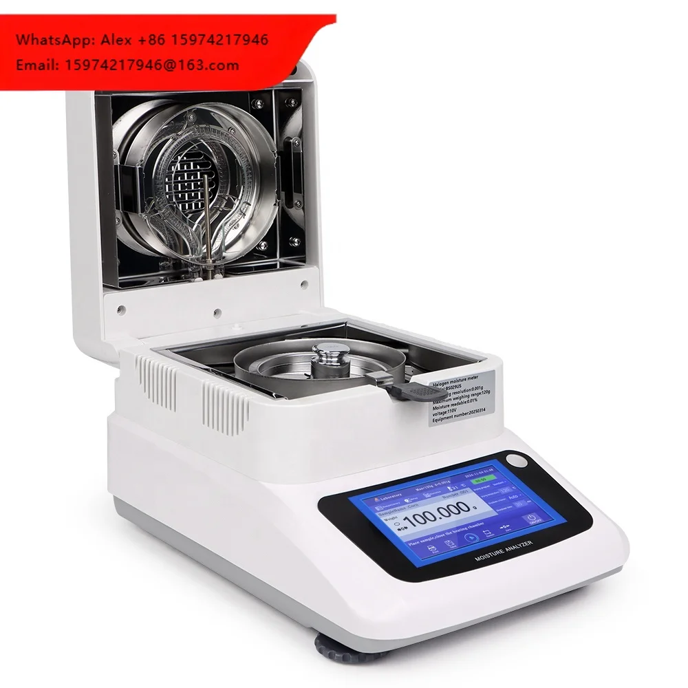 Laboratory 120g/0.001g Halogen Moisture Analyzer Touch Screen Dough Moisture Meter
Laboratory 120g/0.001g Halogen Moisture Analyzer Touch Screen Dough Moisture Meter