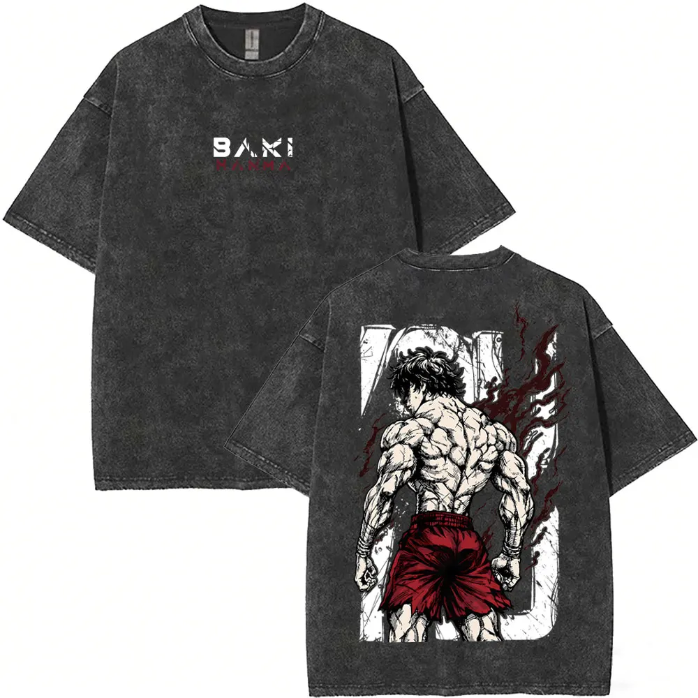 Washed Vintage Anime Baki Hanma Graphic T-shirts Men Women Manga Oversized Short Sleeve T-shirt Male Casual Retro Cotton T Shirt
Washed Vintage Anime Baki Hanma Graphic T-shirts Men Women Manga Oversized Short Sleeve T-shirt Male Casual Retro Cotton T Shirt