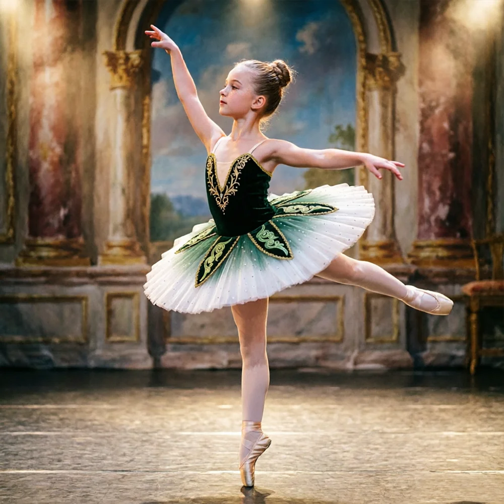 Dark Green Velvet Ballet Tutu for Girls High Quality Professional Swan Lake Dance Costume, Kids Stage Performance Dress
Dark Green Velvet Ballet Tutu for Girls High Quality Professional Swan Lake Dance Costume, Kids Stage Performance Dress