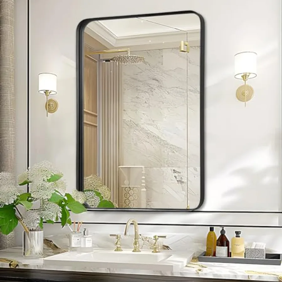 Bathroom Mirror for Over Sink - 24x32 Inch Rectangle Framed Mirror for Bathroom Metal Frame Bathroom Vanity Mirror Wall Mounted
Bathroom Mirror for Over Sink - 24x32 Inch Rectangle Framed Mirror for Bathroom Metal Frame Bathroom Vanity Mirror Wall Mounted