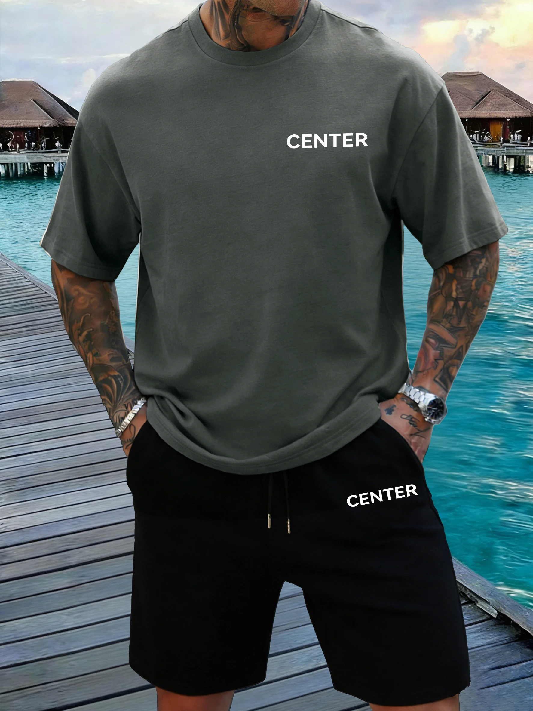 Center Letter Pattern Summer Cotton Street T-Shirt Suit Men Oversized Gym Pocket Shorts Daily Loose Sportswear Casual Clothes
Center Letter Pattern Summer Cotton Street T-Shirt Suit Men Oversized Gym Pocket Shorts Daily Loose Sportswear Casual Clothes