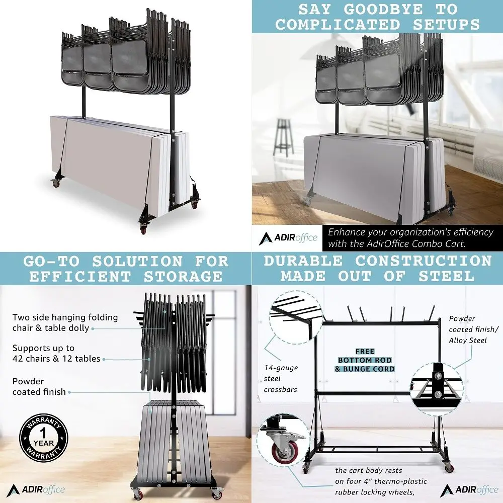 Combo Cart for Chairs amp Tables Foldable Seat amp Table Wheeled Caddy Steel Body Truck with Locking Swivel Caster Wheels 600 L
Combo Cart for Chairs amp Tables Foldable Seat amp Table Wheeled Caddy Steel Body Truck with Locking Swivel Caster Wheels 600 L