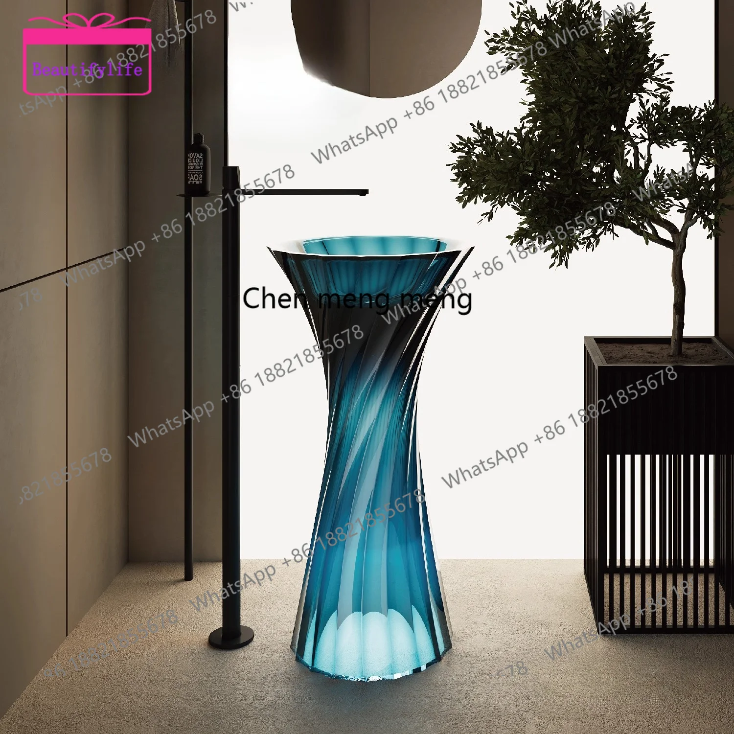 YL Natural resin floor-to-ceiling column basin Household hotel strip, crystal wash basin
YL Natural resin floor-to-ceiling column basin Household hotel strip, crystal wash basin