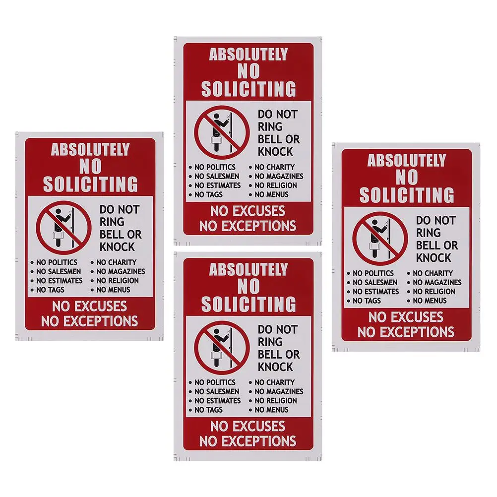 4pcs No Sticker Waterproof PVC Material Do Not Do Not Ring Bell Sign Ring Doorbell Sign No Soliciting Traffic Safety Signs
4pcs No Sticker Waterproof PVC Material Do Not Do Not Ring Bell Sign Ring Doorbell Sign No Soliciting Traffic Safety Signs