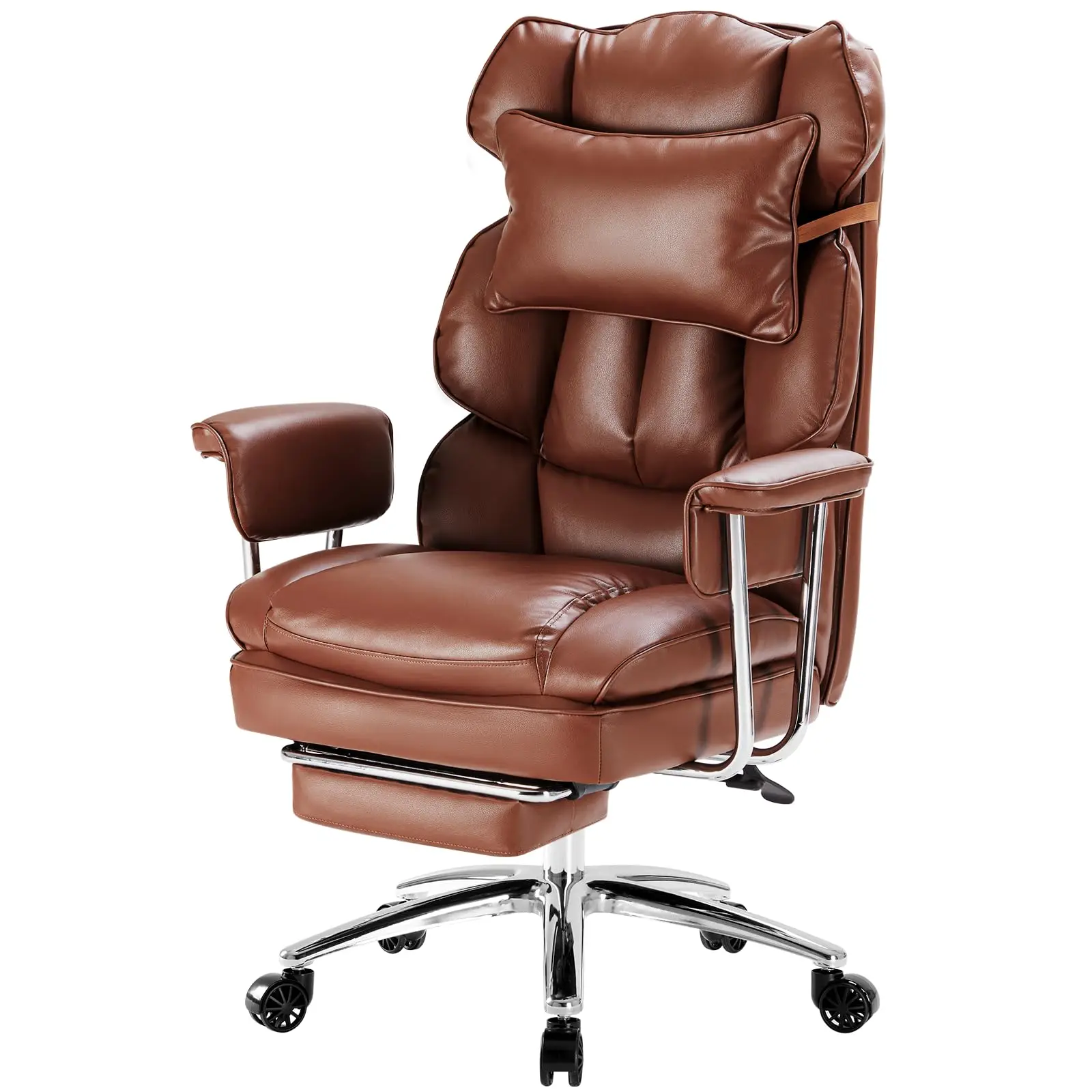 Ergonomic Executive Office Chair With Footrest Lumbar Support Reclining Height Adjustable PU Leather Brown
Ergonomic Executive Office Chair With Footrest Lumbar Support Reclining Height Adjustable PU Leather Brown