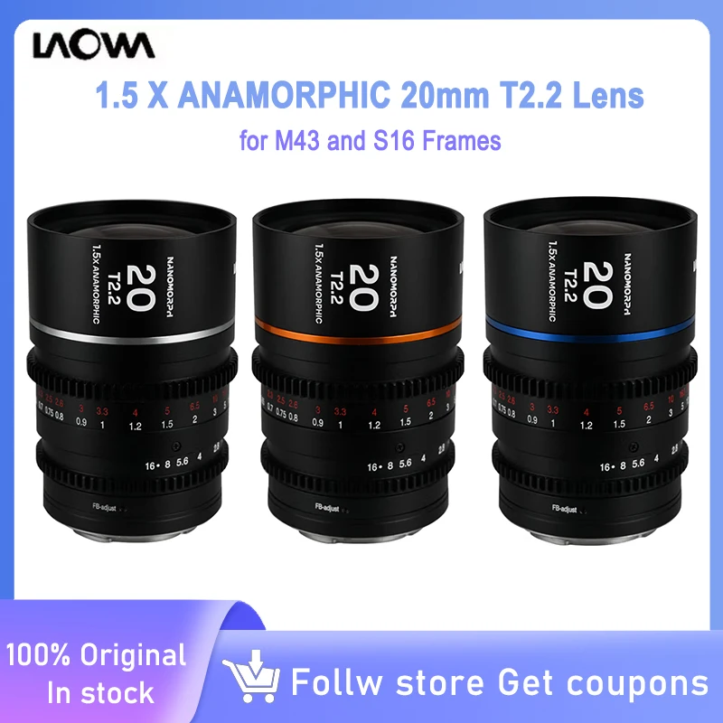 Venus Optics Laowa 20mm T2.2 1.5X Anamorphic Wide Lens with Streak Flare Camera Lens for M43 and S16 Frames Mirrorless Camera
Venus Optics Laowa 20mm T2.2 1.5X Anamorphic Wide Lens with Streak Flare Camera Lens for M43 and S16 Frames Mirrorless Camera