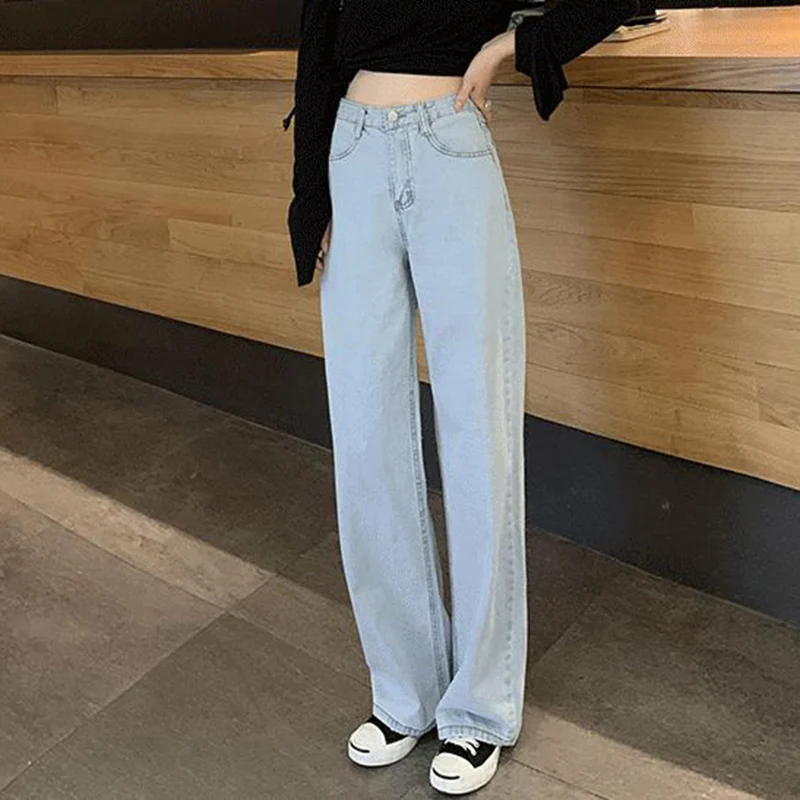 Girls High Waist Loose Fit Casual Jeans Women Fashion Solid Thin Straight Leg Pants Women Korean Casual Blue Denim Trousers
Girls High Waist Loose Fit Casual Jeans Women Fashion Solid Thin Straight Leg Pants Women Korean Casual Blue Denim Trousers