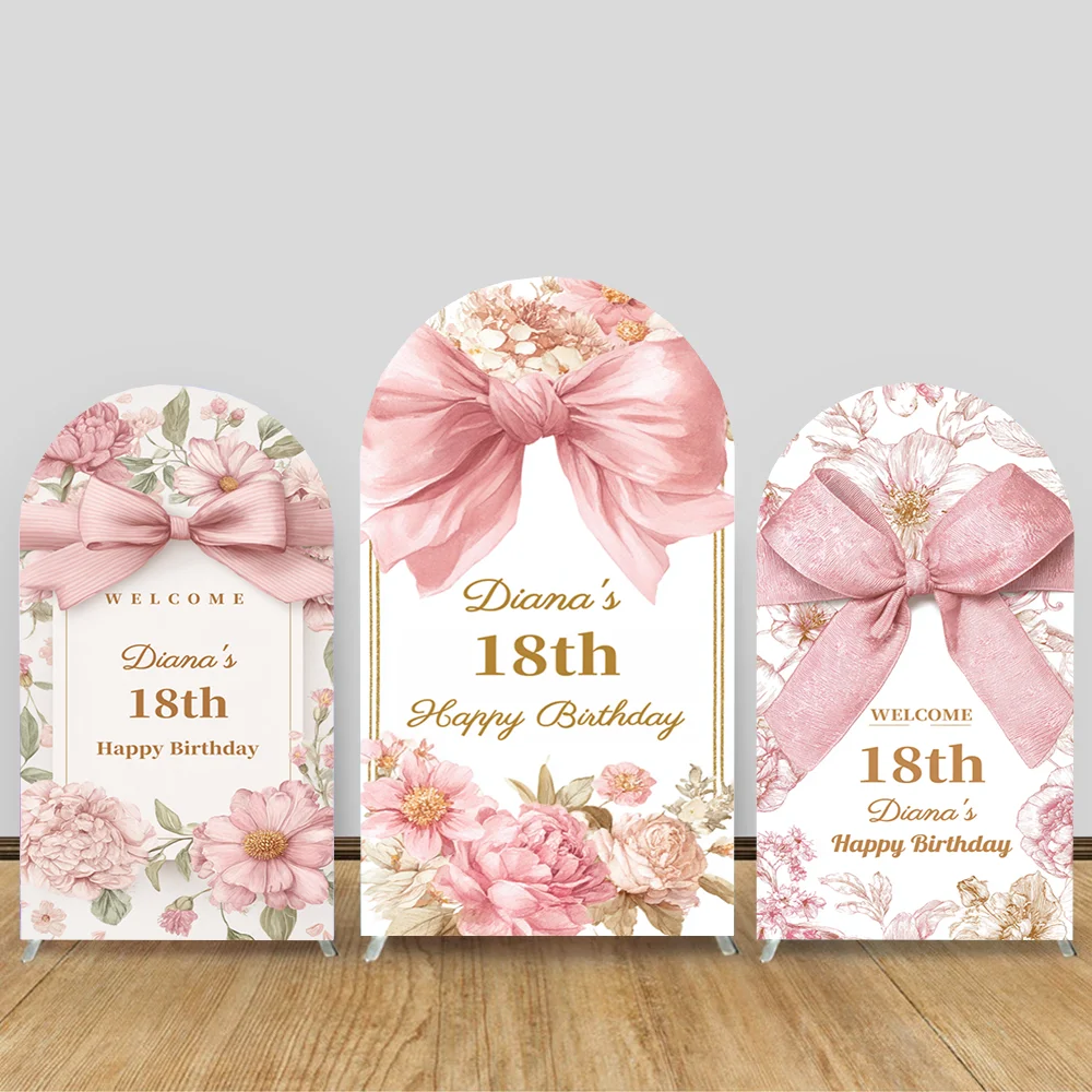 Pink Bow Arch Backdrop Cover for Sweet Girl Birthday Party Decoration Pink Floral Baby Shower Arched Background 2-Sided Decors
Pink Bow Arch Backdrop Cover for Sweet Girl Birthday Party Decoration Pink Floral Baby Shower Arched Background 2-Sided Decors
