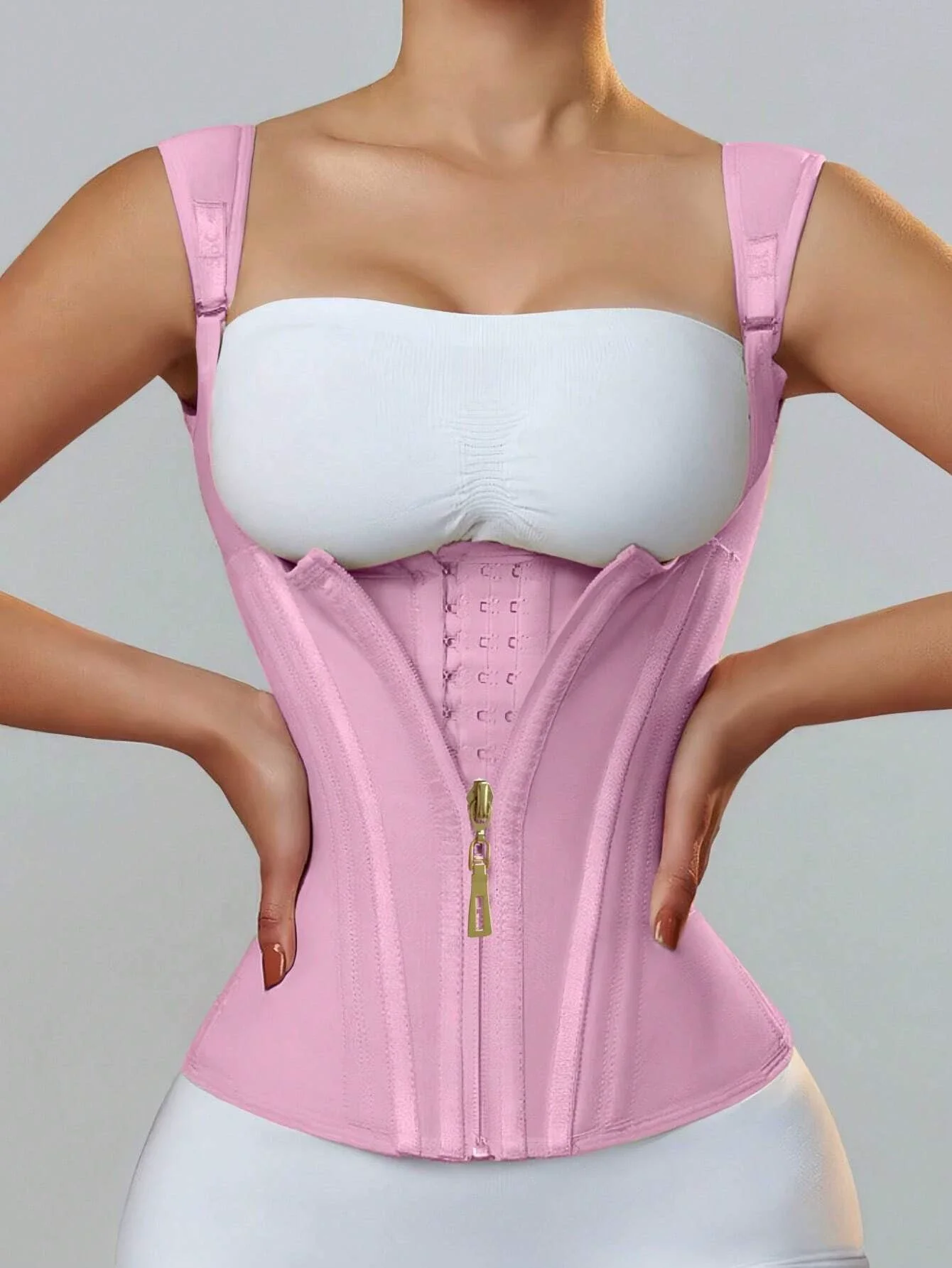High Stretch Mesh Waistband With Row Buckle and Zipper Postpartum Corset Waist Trainer Body Shaper Women Vest Sexy Shaping Curv
High Stretch Mesh Waistband With Row Buckle and Zipper Postpartum Corset Waist Trainer Body Shaper Women Vest Sexy Shaping Curv